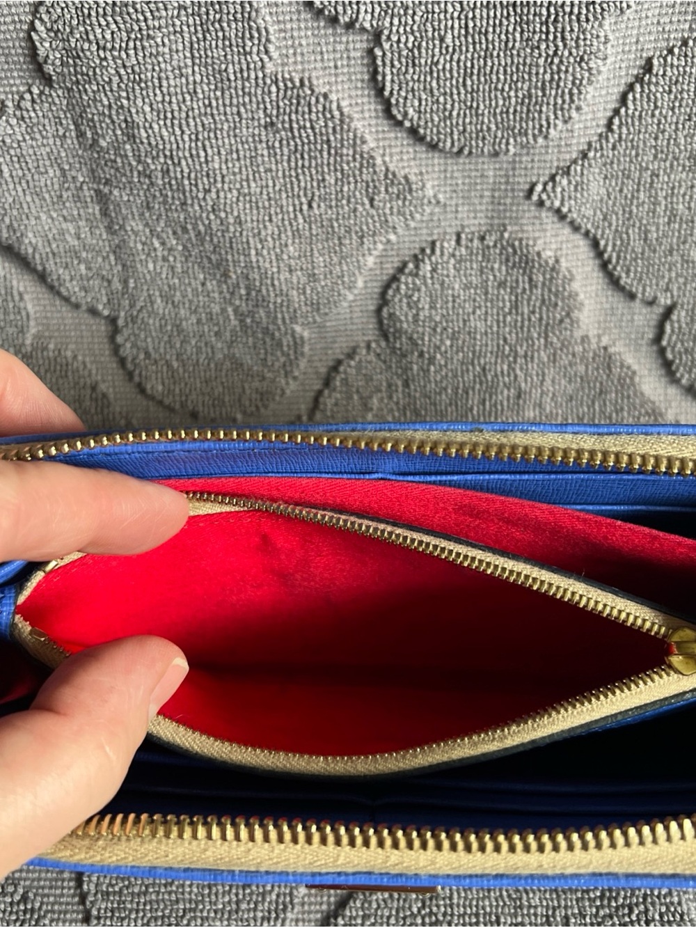 Dooney & Bourke Saffiano Large Zip Around Wallet Clutch in Azure/Blue - Picture 12 of 12